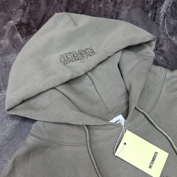 Grey Printed Hoodie By Vetements - Picture 4 of 10